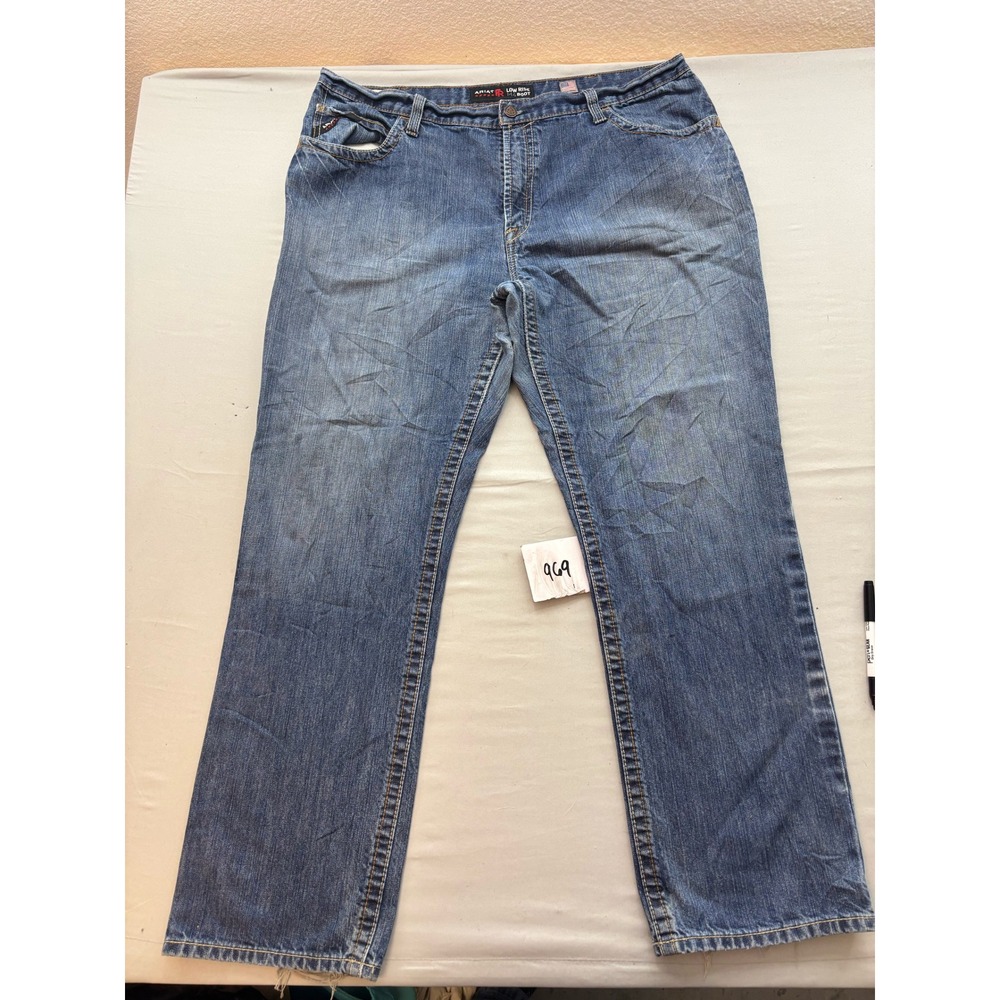 Ariat FR M4 Low Rise Boot Cut Jeans Mens 42x34 Medium Wash Flame Resistant Denim